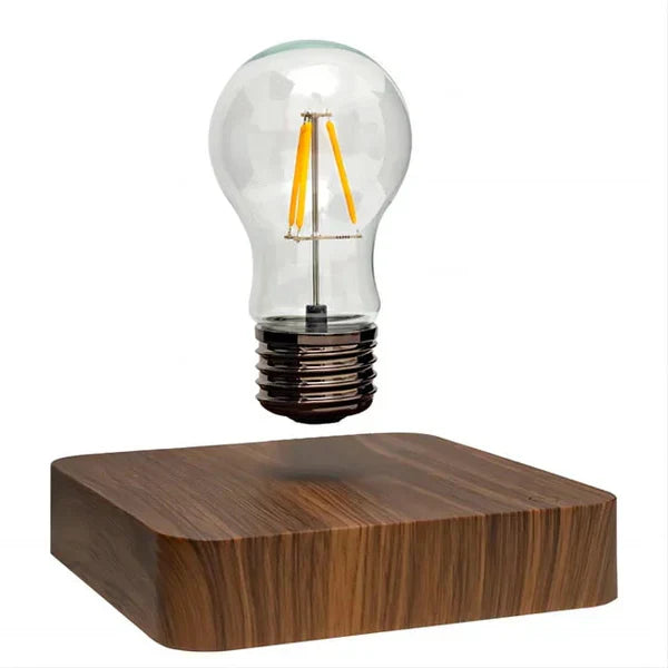 Floating Bulb LED Lamp – Glass Light Bulb – Wooden Base – Magnetic Levitation Design